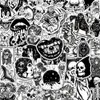 Waterproof 10 30 50PCS Black White Gothic Style Horror Graffiti Stickers Motorcycle Guitar Laptop Phone Car Cool Waterproof Sticke314w