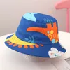 Children Bucket Hats Kids Stingy Brim Hat Animal Stars Floral Printing Fisherman Beach Sun Cap Folding Caps RRA13057