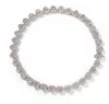 12mm Iced Out Heart Chain Halsband 14K Vittguldpläterat Baguette Diamond Cubic Zirconia Jewelry 16inch-20-tums kubansk kedja