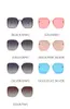 F0294 # Lunettes de soleil pour femme homme homme designer de luxe avec boîte de haute qualité grand cadre carré 57mm métal laser rose lentille UV400 mode féminine lunettes de soleil