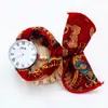 손목 시계 Shsby Ladies Flower Cloth Wristwatch 여자 드레스 시계 패션 소녀 캐주얼 쿼츠 로마 큰 다이얼 직물 시계 생일 선물