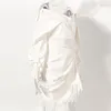 Robes décontractées Femmes Asymétrique Automne Denim Robe À Manches Longues Froncé Fray Fringle Glands High Street Mini Jeans