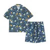 2023 Hawaii Floral Letter Print Beach Shirts Men's Designer Silk Bowling Shirt Casual Men Summer Short Sleeve Dress Shirts Luxury Brand Pajama Set M-3XL