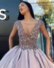 2022 Robes de bal perlées sans manches paillettes cristaux satin longueur de plancher robes de soirée, plus la taille sur mesure formelle Ocn Wear 401 401
