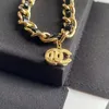 Lyxdesigner C-Letter Halsband Choker Chain 18K Guldpläterad Mässing Koppar Kristall Bokstäver Hänge Halsband För Kvinnor Mode Bröllop Smycken B031