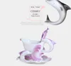 Tasse à café en céramique émaillée, dauphins colorés élégants, costume en porcelaine, tasse à thé et eau, tasse et soucoupe avec cuillère, ensemble nouveau