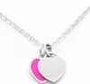 Steel Stainless Chain Enamel Double Heart Love Necklaces women necklace Fashion Trendy Paired Suspension Pendants Model Mixed 9 co299f