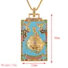 Pendanthalsband Hip Hop Tarot -kort Inlagd Zirkonhalsband Stjärna Moon Sun Square Vintage Amulet Punk Party Jewelry GiftSpordant N7821770