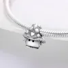 925 Sterling Srebrny Dangle Charm Kolor Animal Heart w kształcie serca Fit Pandora Charms Bransoletka DIY Akcesoria biżuterii