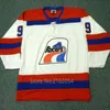 CEUF 99 Wayne Gretzky Indianapolis Racers Hockey Jersey Borduurwerk Stikte aanpassing elk nummer en naam truien aan