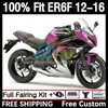 Spritzgusskörper für KAWASAKI NINJA 650R ER 6F ER-6F ER6 F 2012 2013 2014 2015 2016 Karosserie 11DH.89 650-R 650 R 2012-2016 ER6F 12 13 14 15 16 OEM Verkleidung Silber Rose