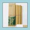 Bere Sts Bicchieri Cucina Sala da pranzo Bar Giardino domestico 100 set Set di bambù Riutilizzabile Eco Friendly Fatto a mano Bambo naturale Dhk4E
