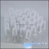 梱包ボトルオフィススクールビジネス産業50pcs/lot 5gミニキュアル透明なプラスチック空の空の正方形の爪磨きボトル白い帽子br