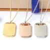 Stainless Steel Necklace Plating 18K Real Gold for Love Necklace Double Geometric Checkered Necklaces8729128