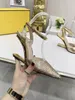 Sandals stiletto heel sandals womens shoe Fashion Designer Satin Gold padlock Dress shoes top quality Genuine Leather Narrow Band high Heeled women sand J230525