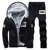 Men's Tracksuits Men Winter Warm Two Piece Fashion Sets Mens Outfit Thicken Tracksuit Hooded Jaket And Pant Set Hoodie Clothes 2022Men's