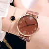 Montres-bracelets dames montre à quartz mode luxe simple bracelet en acier grand cadran haut marque horloge décontractée bracelet ensemble 2022