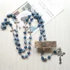 Colares pingentes chegadas Rosário do vintage ornamento católico virgem cruz jesus cristo colar religioso para mulheres