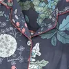 春と秋の女性のかわいい漫画花の粘着性繊維パジャマのツーピース長袖家のサービス綿の夏の薄いショーツ220329