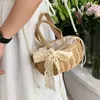 Evening Bags Summer Beach Bucket Shoulder For Women Top Handle Women's Bag 2022 Trend Straw Knitting Seaside Travel Woman HandbagsEvenin