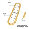 체인 럭셔리 아이스 아웃 체인 남성 여성 힙합 마이애미 블링 쿠바 빅 골드 목걸이 시계 팔찌 라인 석 쥬얼리 체인