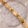 Länkkedja lyx rostfritt stål 18k guldpläterade armband smycken för kvinnor hög kvalitet 3a klocka armband par presentlink linklink lars22