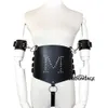 Ourbondage M Female PU Leather Whole Waist Harness Bondage Body with Armbinder Cuffs Strap and Pants Belt For Women sexy Toy