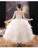 Luxurious Flower Girl Dress Long Train With Bow Bead 3D Flowers Appqulies Ball Gown Princess First Holy Communion Gowns 403