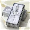 Party Favor Event Supplies Festive Home Garden Fashion Crystal Rose Favors With Colorf Box Baby Shower Souvenir Ornament för Guest Romant