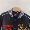 Человеческая куртка японская негабаритная вышивка для утки Любовь мужчины Женщины высококачественные бейсбольные бейсбольные пальто T220816