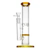 9-inch Straight Tube Glass Hookah Bong with Honeycomb Percolator, 14mm Female Joint