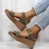 Sandals Platform 2022Women Strap Gladiator Sandalias Femininas Wedges Shoes Casual Rivet Ladies Peep Toe Espadrille FemmeSandals