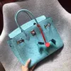 Brand Purse 25cm Luxury Handbag Designer Kotes Sac Real Autruch Cuir entièrement fait à la main