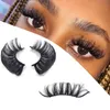 3D Mink Lashes Dramatique Fluffy False Eyelashes DD Curl Russian Full Strip Lashes Volume Messy Fake Eyelash 20-22MM Long Épais Russie Faux Lash Extension