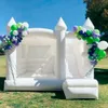 Commercial White Wedding Bounce House With Turret Top Inflatable Bouncy Castle Slide Combo Jumping Bouncer For Kids And Adults