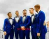 Bello Pulsante Tuxedos Groom Shoom Scialle Risvolto Uomo Abiti Uomo Mens Wedding Tuxedo Costumes de Pour Hommes (giacca + pantaloni + cravatta) Y570