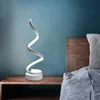 Bordslampor Moderna LED Spiral Lamp Bedside Desk Decoration Acrylic Iron Curved Light Bedroom Reading Lighting For StudentTable