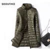 SEDUTMO Piumini invernali da donna Piumini ultraleggeri in piumino d'anatra lungo Piumino lungo Slim Parka nero L220730