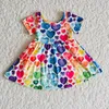 Girl's Dresses Kids Clothing Infant Toddlers Girl's Dress Flutter Sleeve Summer Children's Boutiques Clothes For Baby GirlGirl's