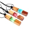 手作りの樹脂木製ネックレス木製ビンテージファッショナブルな透明な回転パターンペンダントを販売するペンダントネックレス