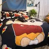 Sängkläder sätter anime crayon quilt säng täckning täcke kudde fodral 2-3 stycken vuxna barn storlek
