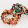 Charm Armband 2022 Bohemian Multicolor Shell Bangles Crystal Stones Beaded Multilayer Gold Armband för kvinnor