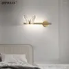벽 램프 창조적 인 간단한 나비 스타일 현대 LED 조명 거실 연구실 침실 침대 옆 통로 복도 램프 실내 조명 벽