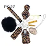 Chaveiro de defesa automática Conjunto para mulheres 2022 Factory Multi Colors Alarm Pompom Wristlet Suit8821068