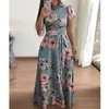 Vêtements pour femmes Casual O Neck LongShort Sleeve Vintage Party Dress Plus Size 5XL Floral Print Boho Robes Pour Femmes Automne 220527