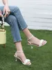 Sandaler Bling Crystal Sexy High Heels Stiletto Ankle Buckle Ladies Wedding Party Shoes G220527