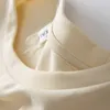 夏の女性Tシャツ半袖カジュアルトップティーティーティーン厚い高品質シャツホワイトベージュパープルイエローグレー220328