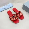 Woman Embroidered Fabric Slides Slippers Black Beige Multicolor Embroidery Mules Womens Home Flip Flops Casual Sandals Summer Leather Flat Slide Rubber Sole