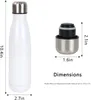 Blank Sublimation 17oz Cola Water Bottle Vacuum Flask Sports Stainless Steel Double Wall with Lid mug Tumblers