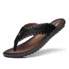 Ny varumärke handgjorda kvalitet ankomst höga tofflor ko äkta läder sommarskor mode män strand sandaler flip flops m2gd 32